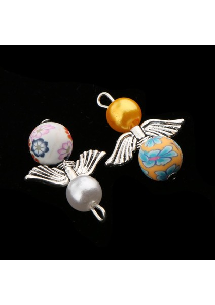 10PC Mix Angel Charms Kolye Takı Için Kil Boncuklar Yapım Melek Takıları (Yurt Dışından) fırsatları