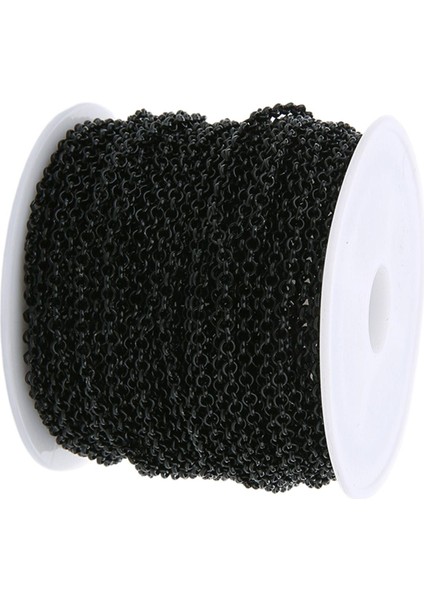 30 Feet 3mm Yuvarlak Bağlantılar Zincir Kolye Bilezik Takı Siyah (Yurt Dışından)