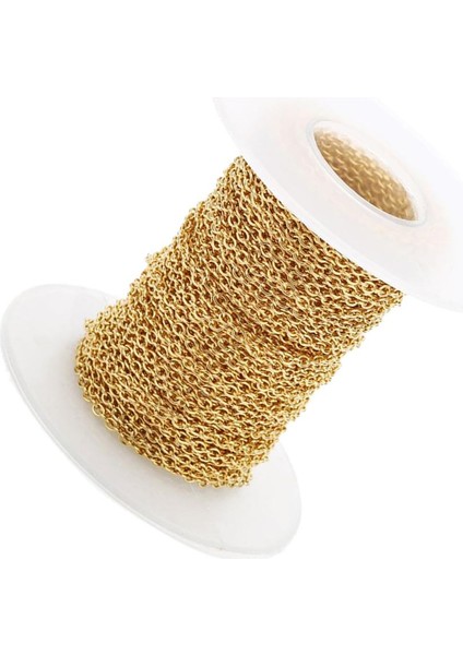 10 Metre Diy Çelik Kablo Açık Bağlantı Mücevher Yapımı Zincir Aksesuar Altın 2mm (Yurt Dışından)