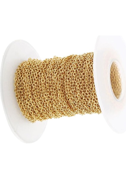 10 Metre Diy Çelik Kablo Açık Bağlantı Mücevher Yapımı Zincir Aksesuar Altın 2mm (Yurt Dışından)