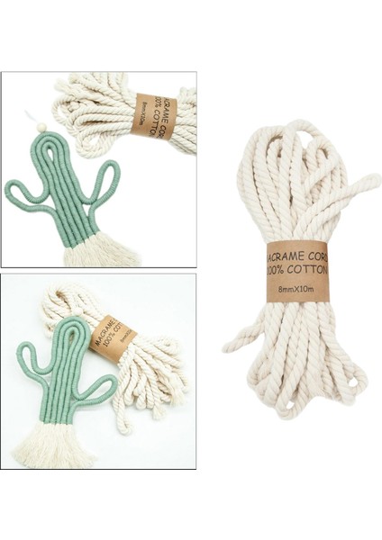 8MMX11YARDS Macrome Halat String Crafts Hediye Sarma Ev Dekoru Zanaat Yapımı (Yurt Dışından)