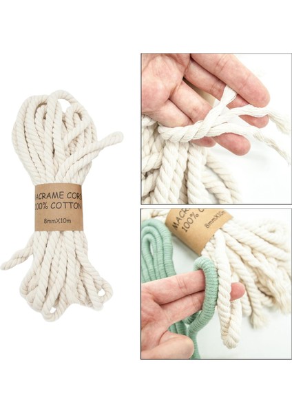 8MMX11YARDS Macrome Halat String Crafts Hediye Sarma Ev Dekoru Zanaat Yapımı (Yurt Dışından)