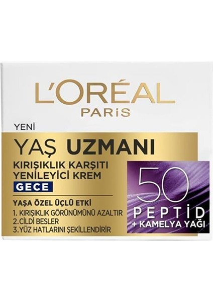 L'Oréal Paris Yaş Uzmanı 50+ Yenileyici Gece Kremi