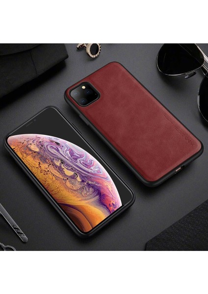 Lüks Deri Kılıf iPhone 11 Yumuşak Silikon Kenar Darbeye Dayanıklı Arka Telefon Kapak