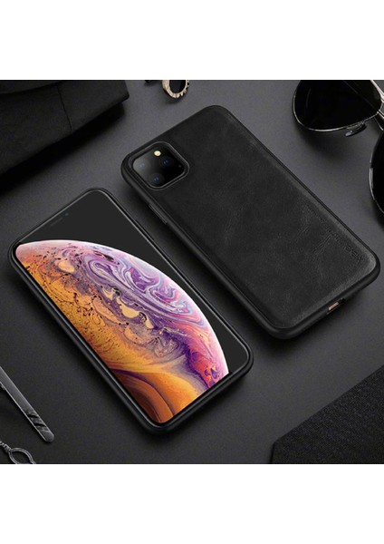 Lüks Deri Kılıf iPhone 12 Yumuşak Silikon Kenar Darbeye Dayanıklı Arka Telefon Kapak