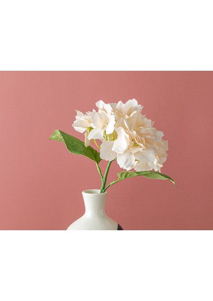 Hortensia Tek Dal Yapay Çiçek 35 cm Şampanya