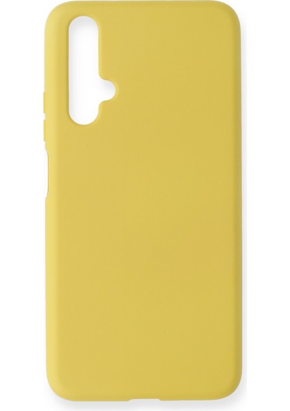 Huawei Nova 5t Kılıf Lansman Içi Kadife Nano Silikon - Sarı