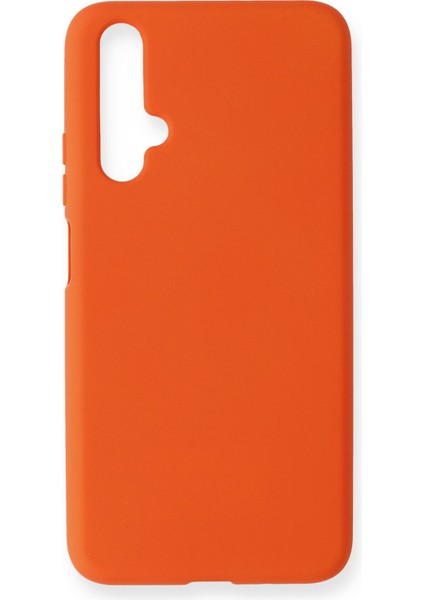 Huawei Nova 5t Kılıf Lansman Içi Kadife Nano Silikon - Turuncu