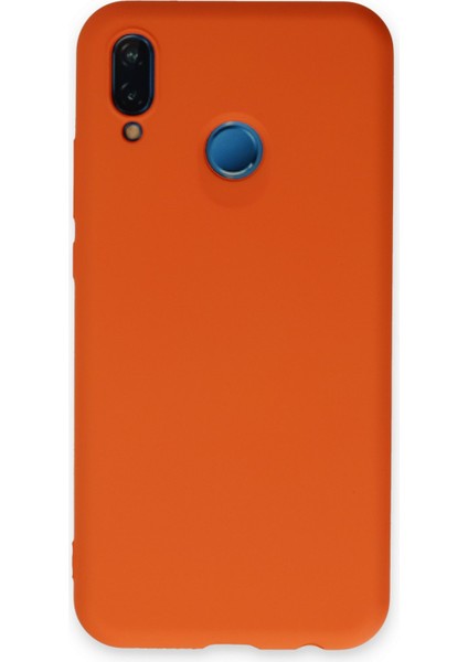 Huawei P20 Lite Kılıf Lansman Içi Kadife Nano Silikon - Turuncu