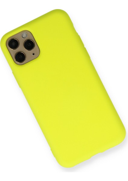 Apple iPhone 11 Pro Kılıf Lansman Içi Kadife Nano Silikon - Sarı