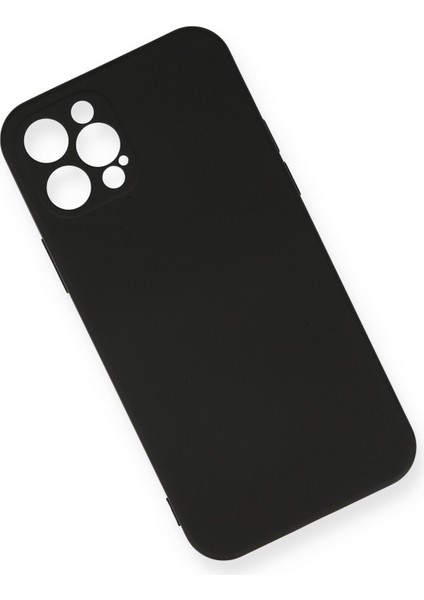 Apple iPhone 12 Pro Max Kılıf Lansman Içi Kadife Nano Silikon - Siyah