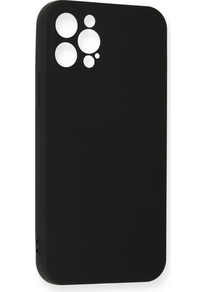 Apple iPhone 12 Pro Max Kılıf Lansman Içi Kadife Nano Silikon - Siyah