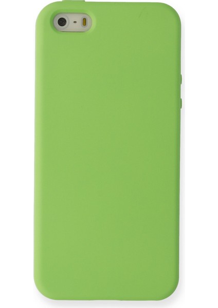 Apple iPhone 5 Kılıf Lansman Içi Kadife Nano Silikon - Yeşil