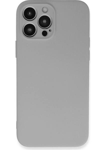 Apple iPhone 13 Pro Max Kılıf Lansman Içi Kadife Nano Silikon - Açık Gri