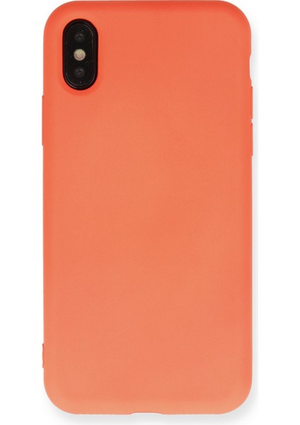 Apple iPhone Xs Kılıf Lansman Içi Kadife Nano Silikon - Mat Turuncu