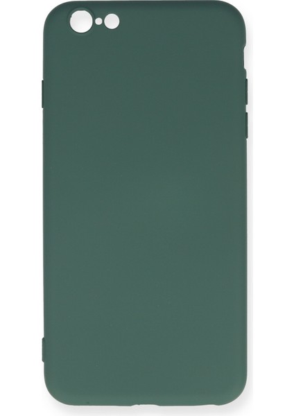 Apple iPhone 6 Plus Kılıf Lansman Içi Kadife Nano Silikon - Koyu Yeşil