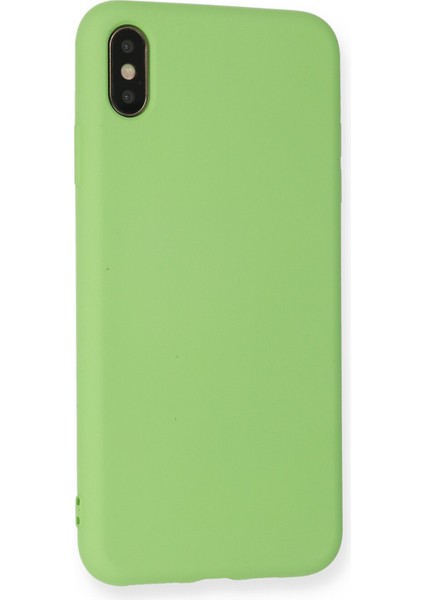 Apple iPhone Xs Kılıf Lansman Içi Kadife Nano Silikon - Açık Yeşil modelleri