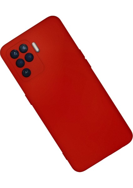 Oppo Reno 5 Lite Kılıf Lansman Içi Kadife Nano Silikon - Kırmızı modelleri