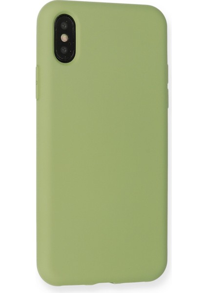 Apple iPhone Xs Kılıf Lansman Içi Kadife Nano Silikon - Yeşil modelleri