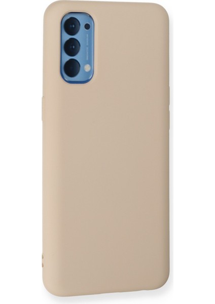 Oppo Reno 4 Kılıf Lansman Içi Kadife Nano Silikon - Pudra modelleri