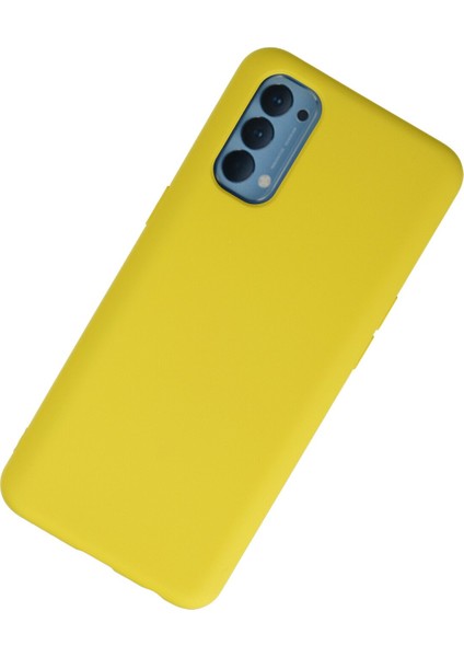 Oppo Reno 4 Kılıf Lansman Içi Kadife Nano Silikon - Sarı fiyatları