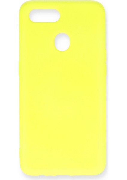 Oppo A12 Kılıf Lansman Içi Kadife Nano Silikon - Sarı