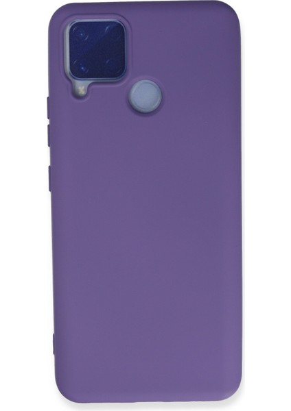 Realme C15 Kılıf Lansman Içi Kadife Nano Silikon - Mor