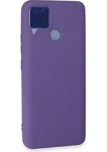 Realme C15 Kılıf Lansman Içi Kadife Nano Silikon - Mor modelleri