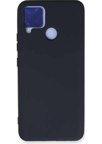 Realme C15 Kılıf Lansman Içi Kadife Nano Silikon - Koyu Gri