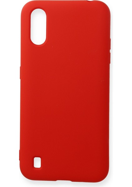 Samsung Galaxy A01 Kılıf Lansman Içi Kadife Nano Silikon - Kırmızı