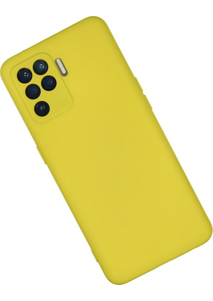 Oppo Reno 5 Lite Kılıf Lansman Içi Kadife Nano Silikon - Sarı modelleri