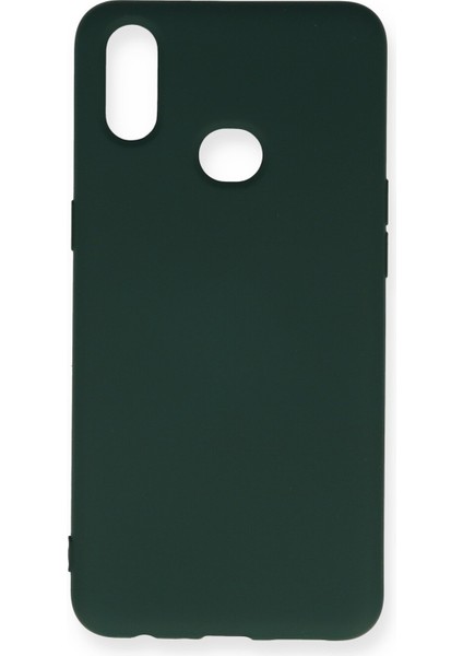 Samsung Galaxy A10S Kılıf Lansman Içi Kadife Nano Silikon - Koyu Yeşil