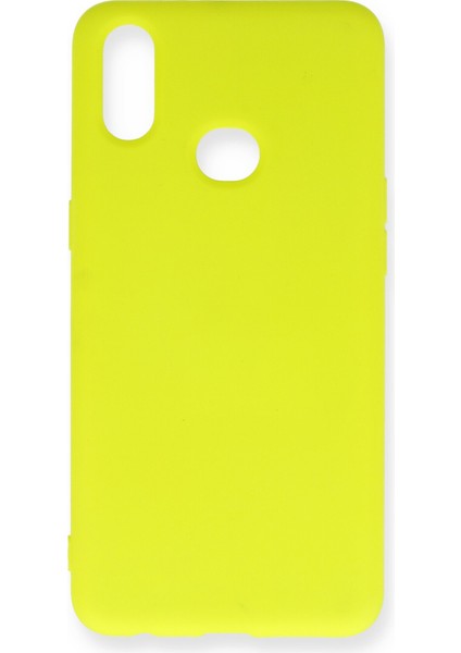 Samsung Galaxy A10S Kılıf Lansman Içi Kadife Nano Silikon - Sarı