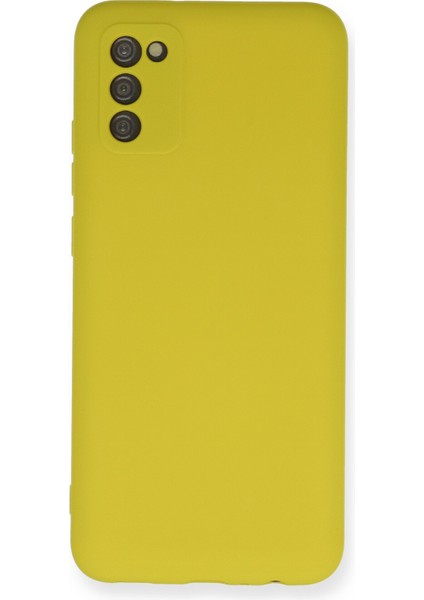 Samsung Galaxy A02S Kılıf Lansman Içi Kadife Nano Silikon - Sarı