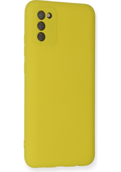 Samsung Galaxy A02S Kılıf Lansman Içi Kadife Nano Silikon - Sarı modelleri