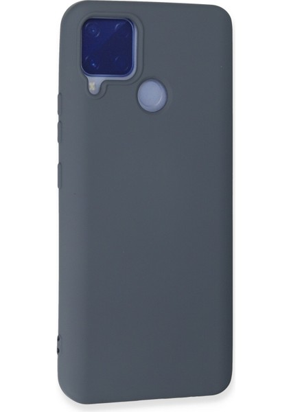 Realme C15 Kılıf Lansman Içi Kadife Nano Silikon - Gri modelleri