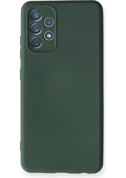 Samsung Galaxy A32 Kılıf Lansman Içi Kadife Nano Silikon - Koyu Yeşil