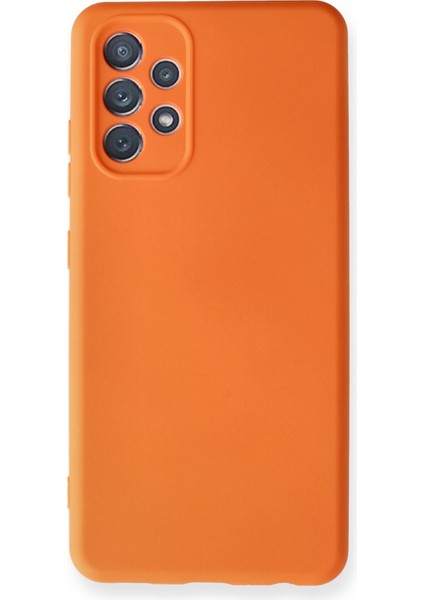 Samsung Galaxy A32 Kılıf Lansman Içi Kadife Nano Silikon - Turuncu