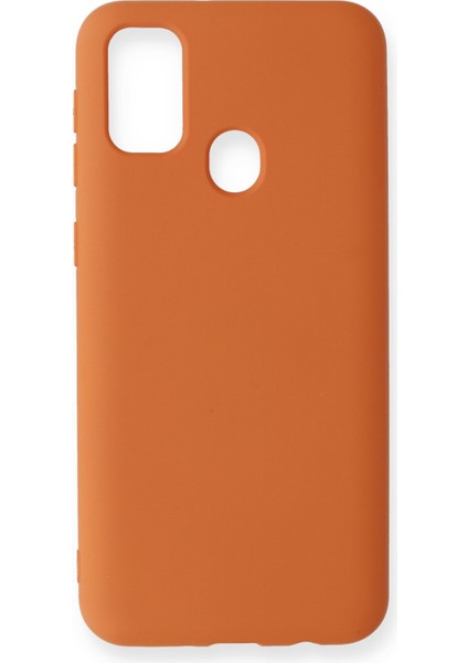 Samsung Galaxy M31 Kılıf Lansman Içi Kadife Nano Silikon - Koyu Turuncu