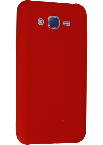 Samsung Galaxy J7 Kılıf Lansman Içi Kadife Nano Silikon - Kırmızı