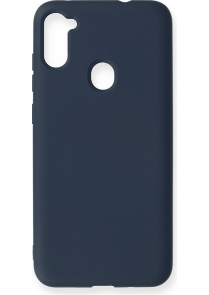 Samsung Galaxy M11 Kılıf Lansman Içi Kadife Nano Silikon - Lacivert