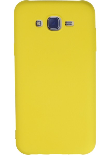 Samsung Galaxy J7 Kılıf Lansman Içi Kadife Nano Silikon - Sarı