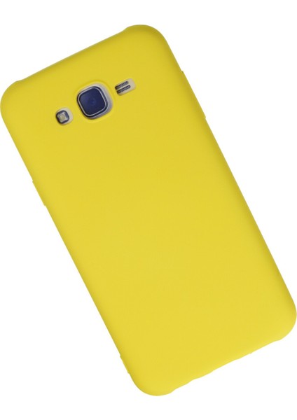 Samsung Galaxy J7 Kılıf Lansman Içi Kadife Nano Silikon - Sarı