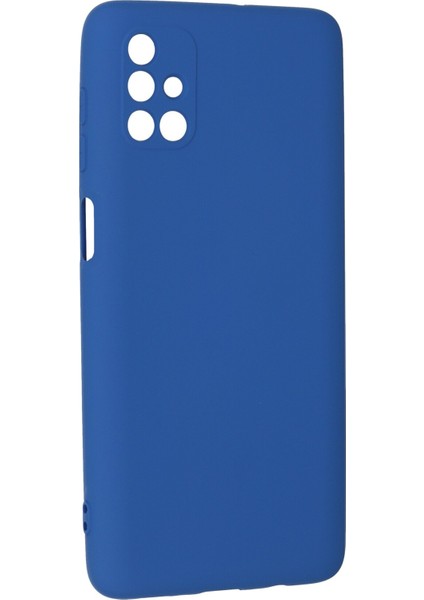 Samsung Galaxy M51 Kılıf Lansman Içi Kadife Nano Silikon - Mavi modelleri