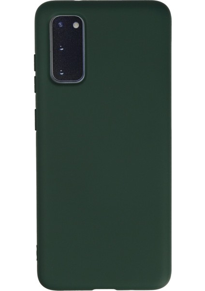 Samsung Galaxy S20 Kılıf Lansman Içi Kadife Nano Silikon - Koyu Yeşil