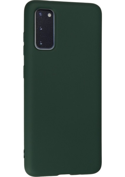 Samsung Galaxy S20 Kılıf Lansman Içi Kadife Nano Silikon - Koyu Yeşil modelleri