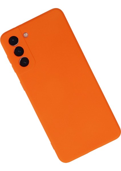 Samsung Galaxy S21 Plus Kılıf Lansman Içi Kadife Nano Silikon - Turuncu fiyatları