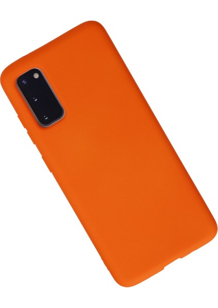 Samsung Galaxy S20 Kılıf Lansman Içi Kadife Nano Silikon - Turuncu fiyatları