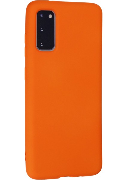 Samsung Galaxy S20 Kılıf Lansman Içi Kadife Nano Silikon - Turuncu modelleri