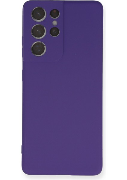 Samsung Galaxy S21 Ultra Kılıf Lansman Içi Kadife Nano Silikon - Mor